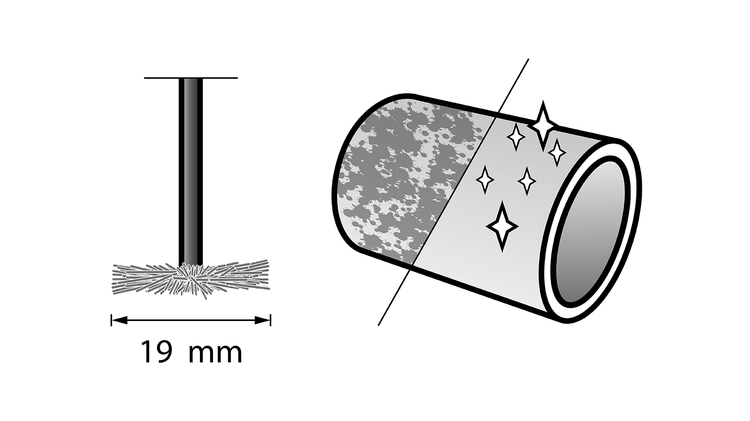 Stålbørste af rustfrit stål 19 mm
