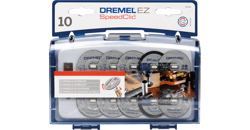 Dremel SpeedClic SC406 Starter-Set Zubehörsatz mit 1 Aufspanndorn und 2 Scheiben 