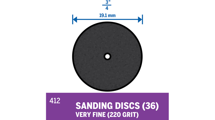 Dremel Rotary 3/4" Diameter 220-Grit Medium Sanding Disc 412 5pk 