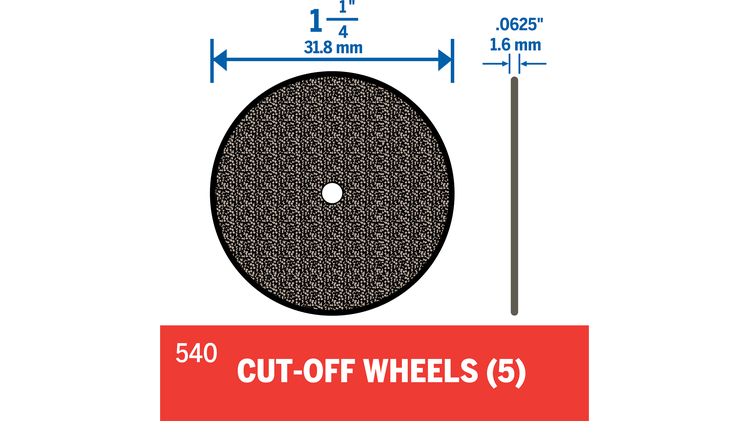 540 1-1/4" Cut-Off Wheels, 5 Pack