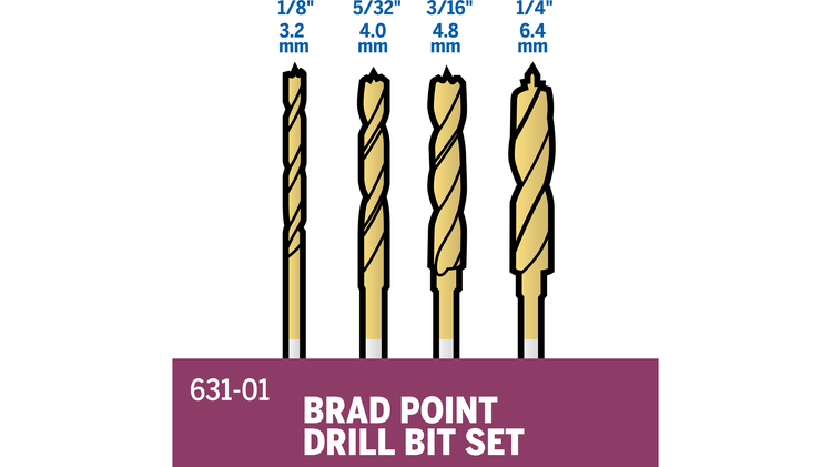 631-01 Brad Point Drill Bit Set