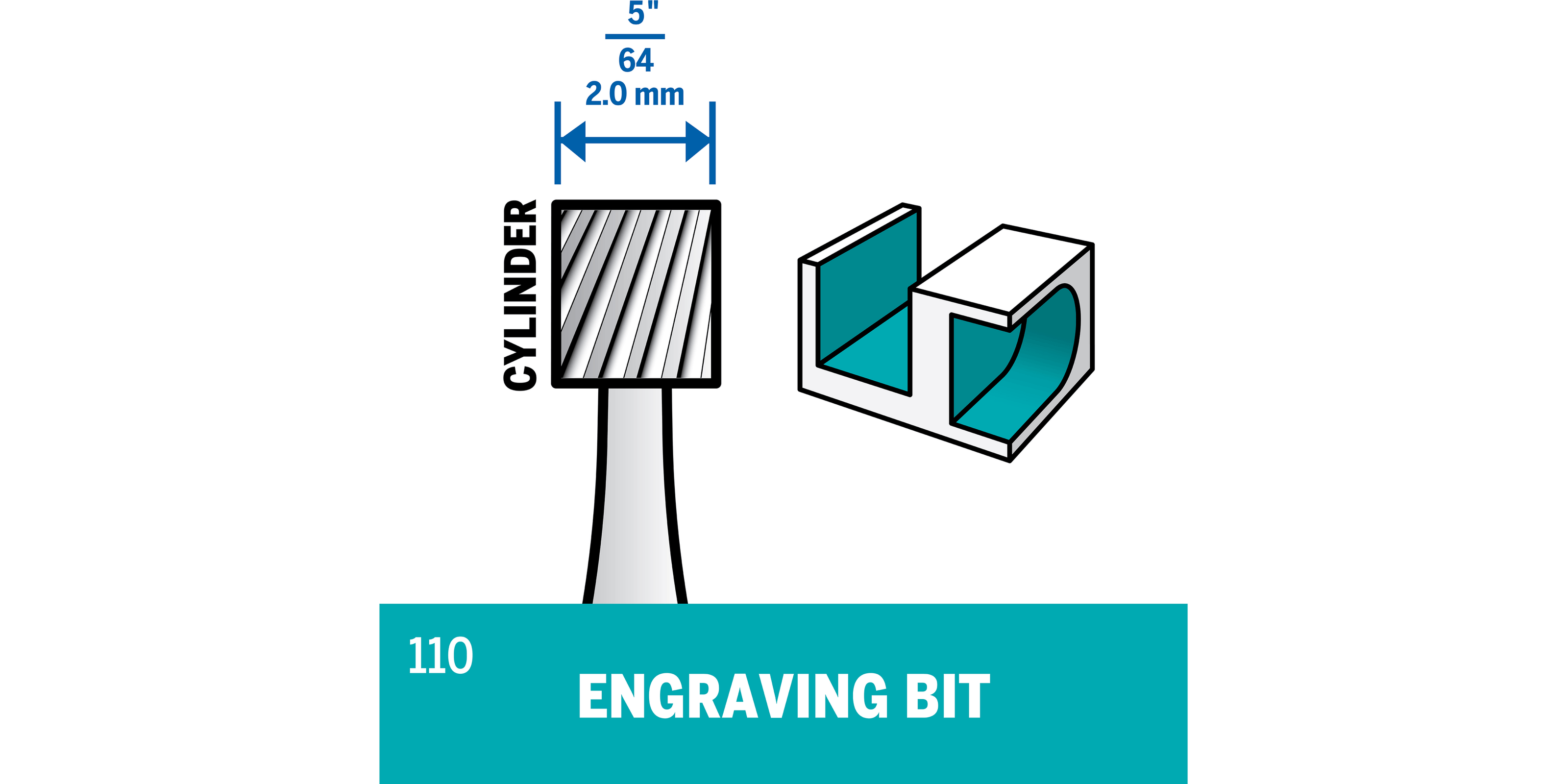 Dremel 110 Engraving Bit, 0.08