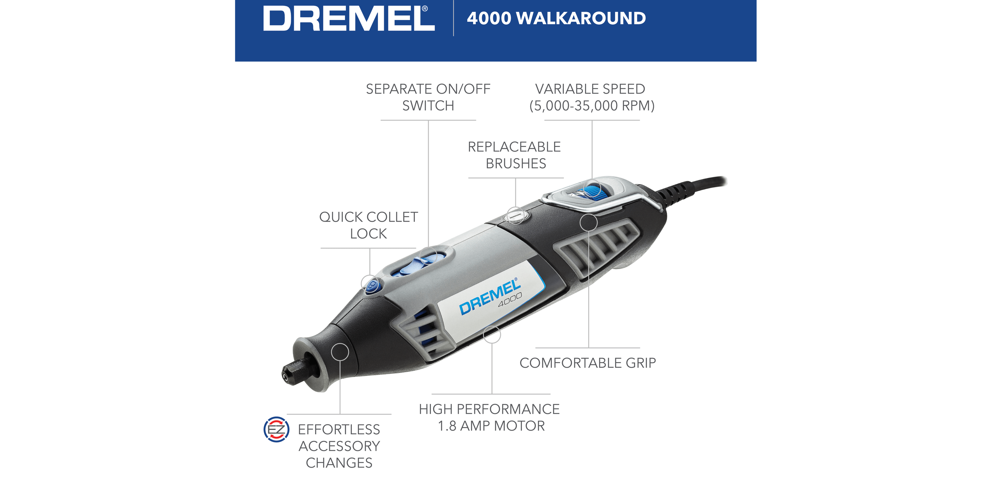 Dremel 4000-4/34 Rotary Tool Kit with 4 attach. and 34 access.