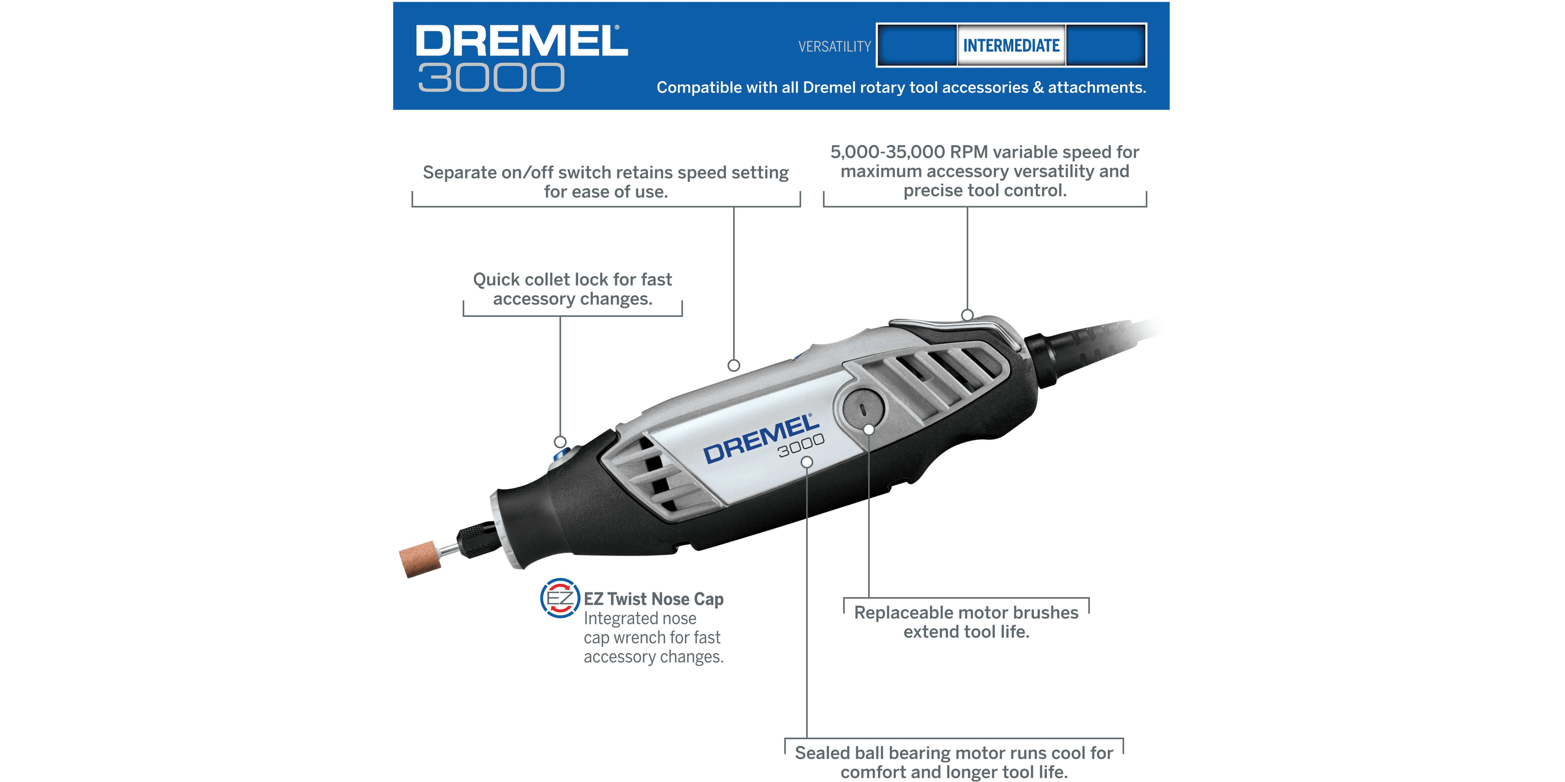Dremel accessory chart and code as to what each is used for.