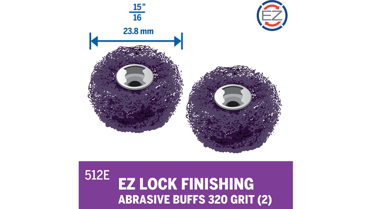 512E EZ Lock Finishing Abrasive Buffs 320 Grit (2 Pack)