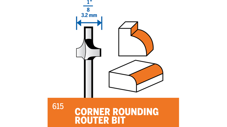 Dremel 615 Corner Rounding Router Bit