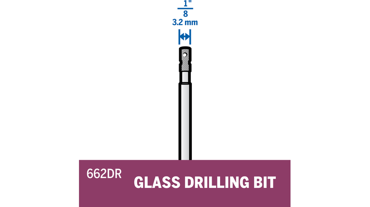 Dremel 662DR 1/8-Inch Glass Drilling Bit with Cutting Oil 