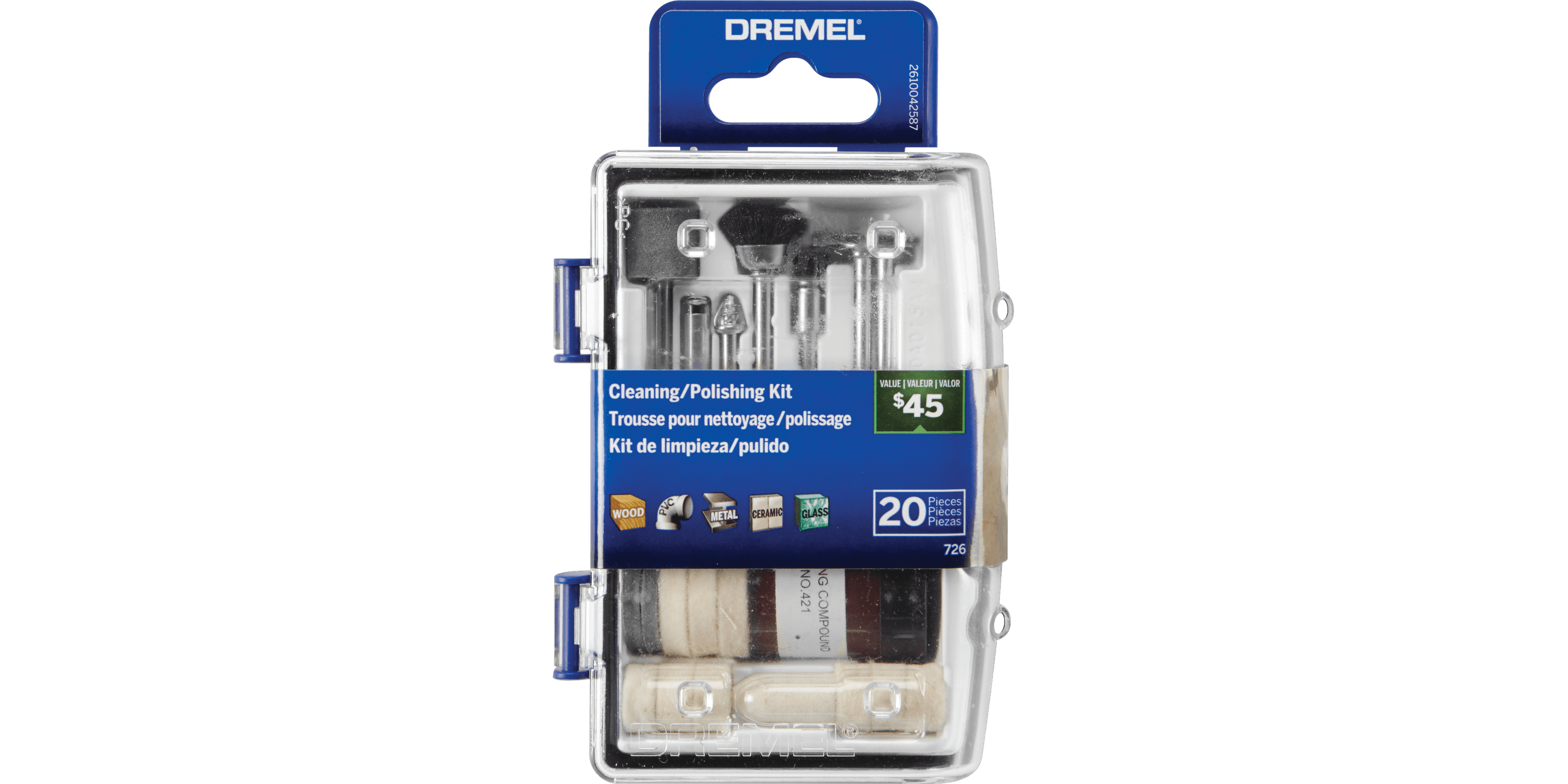 Dremel 684-01 20-Piece Cleaning & Polishing Rotary Tool Accessory Kit with  Ca