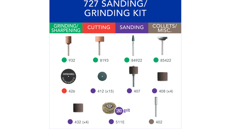 Dremel 727-01 31 Piece Sanding/Grinding Rotary Accessory Micro Kit