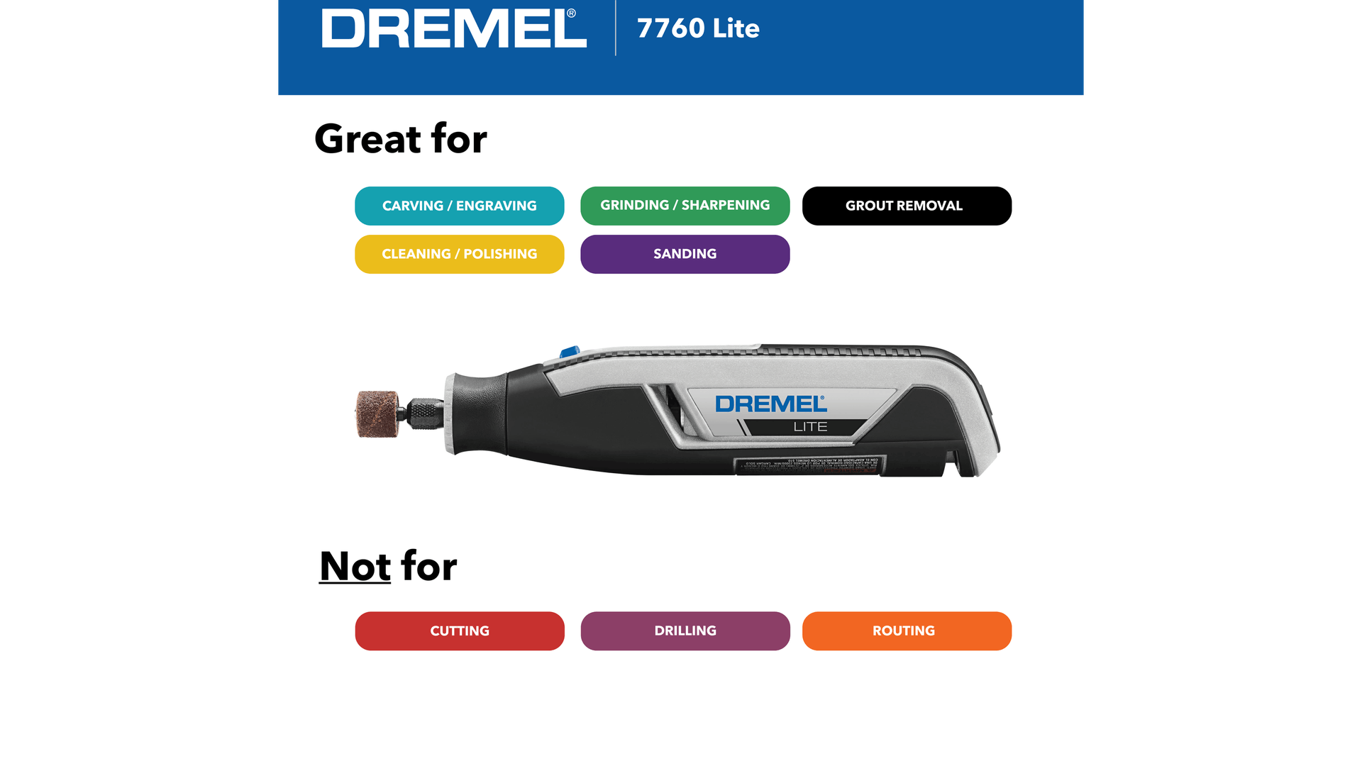 Dremel LITE Cordless Multi-Purpose Rotary Tool w/10 Accessories