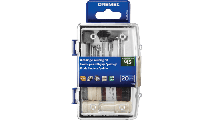 Micro kit de accesorios de limpieza/pulido Dremel 726-01 de 20 piezas