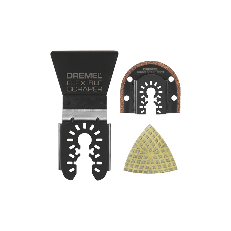 Dremel MM515U Universal Dual Interface Oscillating Grout and Tile Blade Set (3-Pieces)