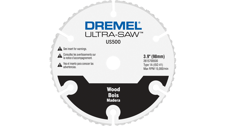 Dremel Ultra-Saw US500 Disco de corte Premium de carburo para madera y plástico de 4"