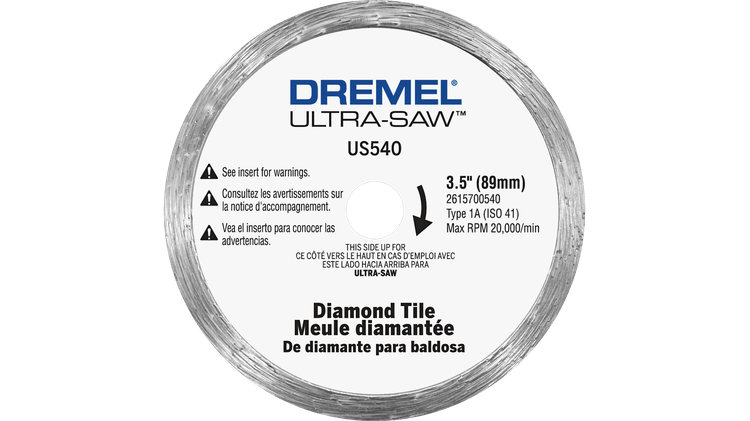 Disco de corte de diamante para baldosas Dremel Ultra-Saw US540 de 3.5 pulgadas