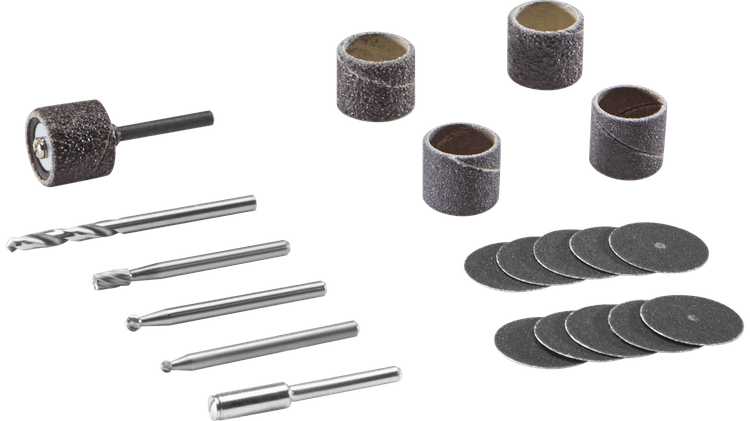 Micro kit d'accessoires rotatifs 20 pièces pour travail du bois Dremel 733-01