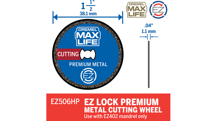 Meule à tronçonner EZ506CU haut de gamme de 1-1/2 po pour le métal
