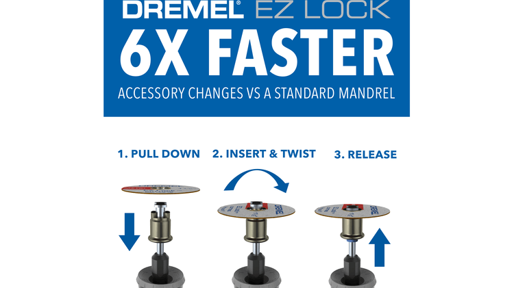 Micro kit 8 pièces d'accessoires rotatifs de ponçage et polissage EZ Lock™ Dremel EZ726-01