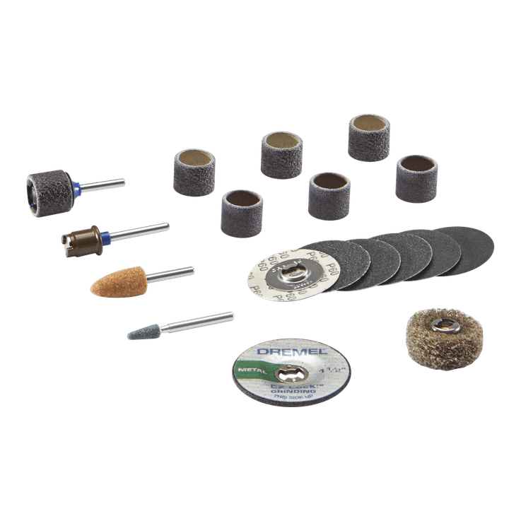 Kit 18 pièces d'accessoires rotatifs de ponçage et meulage EZ Lock™ Dremel EZ727-01