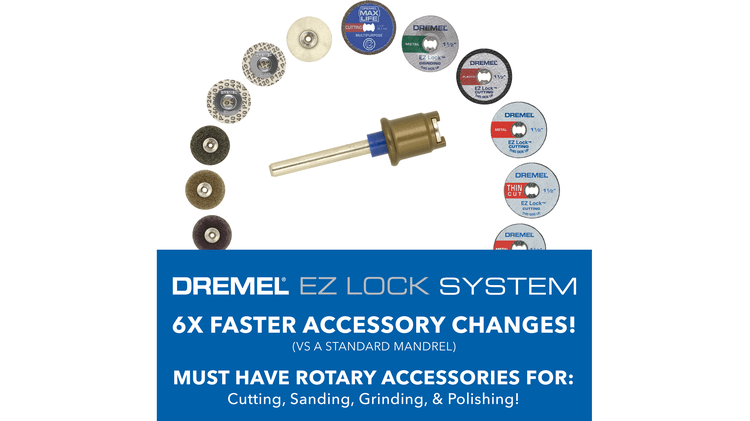 Micro kit 11 pièces d'accessoires rotatifs de découpe EZ Lock™ Dremel EZ728-01