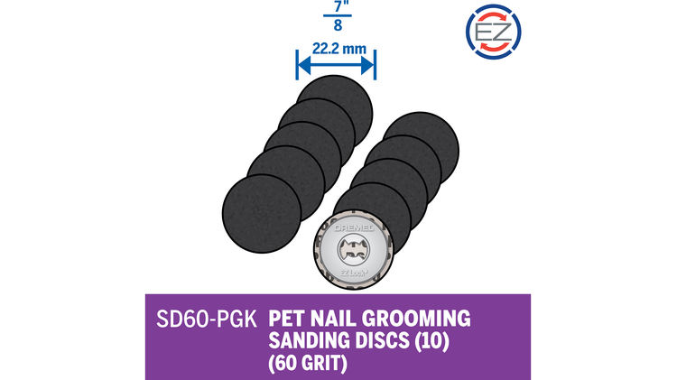 Dremel SD60-PGK - Disque de ponçage pour le toilettage des griffes d'animaux de compagnie EZ Lock