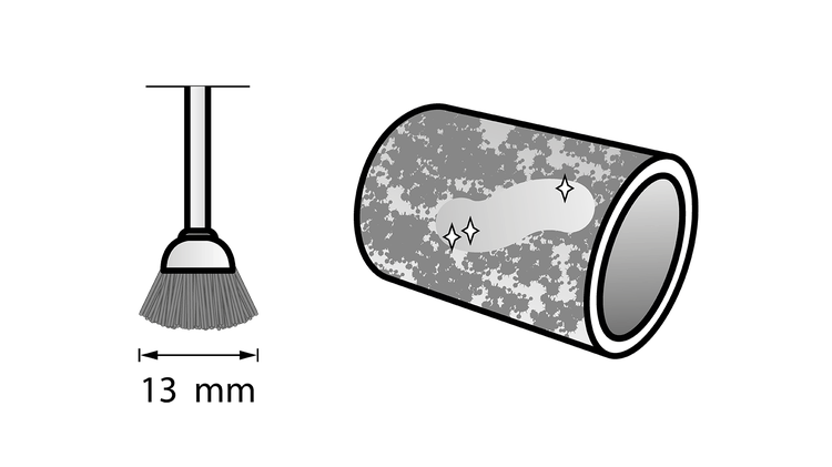 Escova de aço-carbono de 13 mm