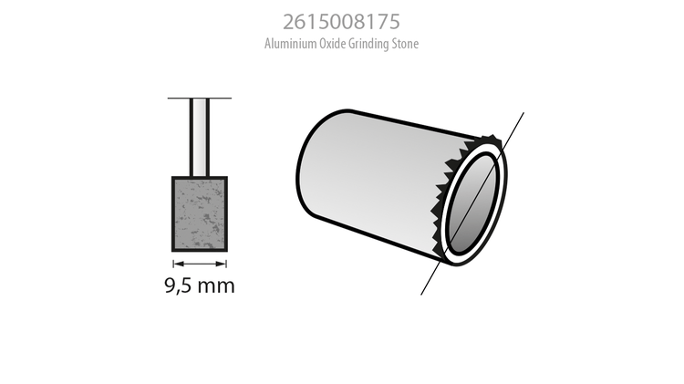 Pedra de esmerilhar de óxido de alumínio, de 9,5 mm